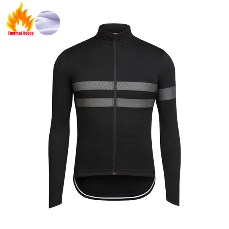Fleece jersey Pro Зимняя Теплая Флисовая велосипедная футболка Ropa Ciclismo Mtb теплая RCC Мужская велосипедная одежда с длинным рукавом - Цвет: Fleece jersey