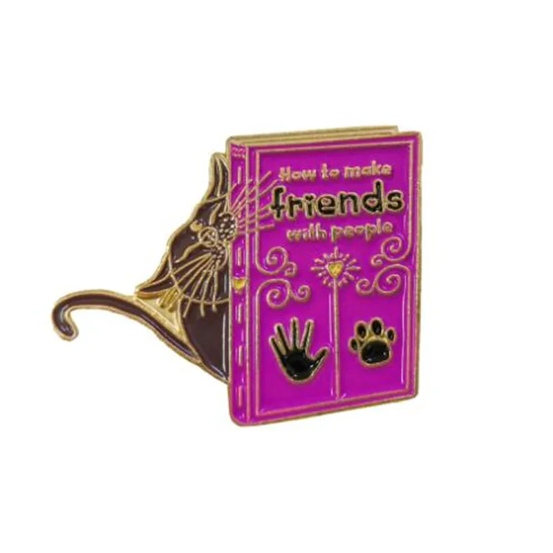 WKOUD золотой ретривер Эмаль Булавка мультфильм чтение собака мешочек для брошек