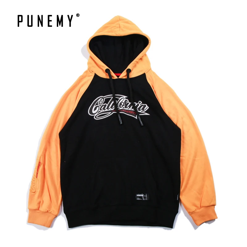 Ретро Уличная мужская толстовка с капюшоном оверсайз хип-хоп Харадзюку С