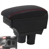 for citroen c2 c3 armrest box usb charging double layer central store content cup holder ashtray accessories