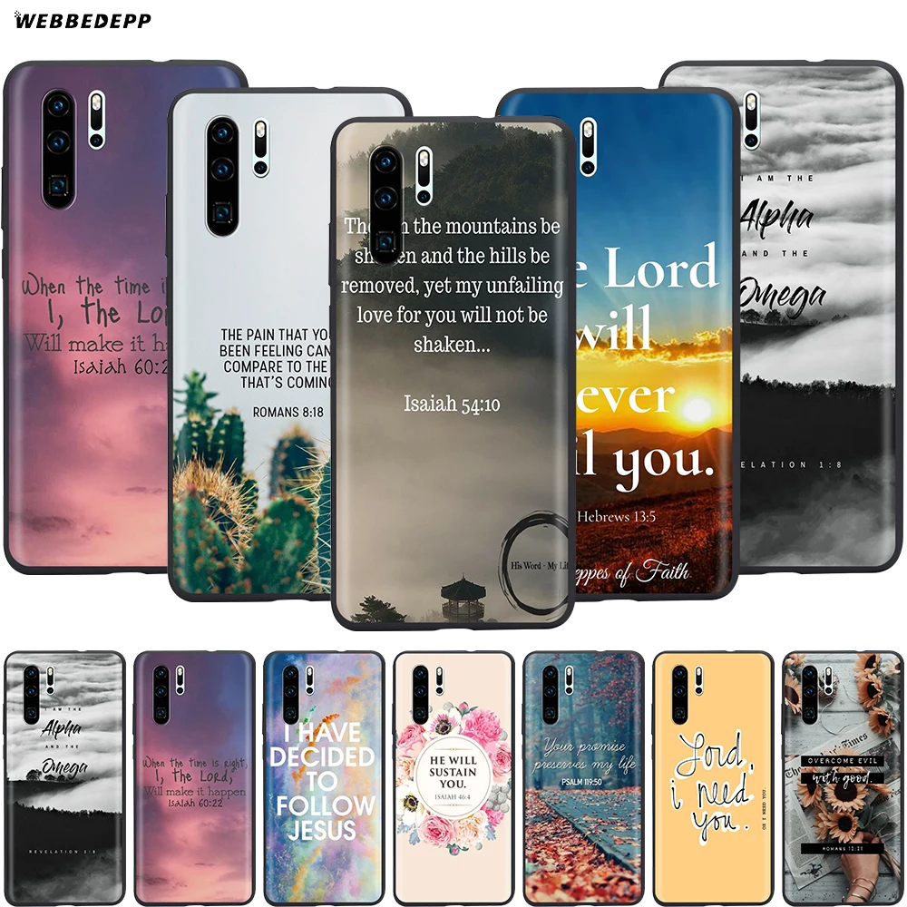 Webbedepp христианская цитата Бог Вера чехол для Huawei Mate 10 20 30 Nova 2i 2 3 3i 4 5i Y5 Y6 Y7 Y9 Pro Lite