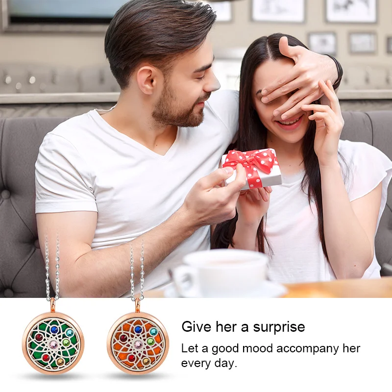 30 мм розовое золото ароматерапия диффузор ожерелье ювелирные изделия автомобиля