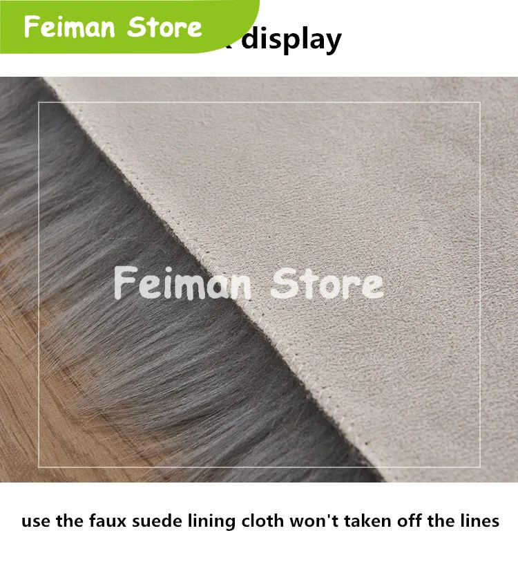 Artificial Wool Carpet Rectangle/Square garnish Faux Mat Seat Pad Plain Skin Fur Plain Fluffy Area Rugs Washable Home Textile