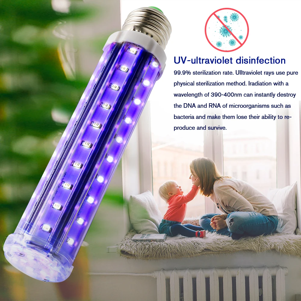 Ультрафиолетовая бактерицидная лампа E27 Ozone UVC Светодиодный лампа-кукуруза