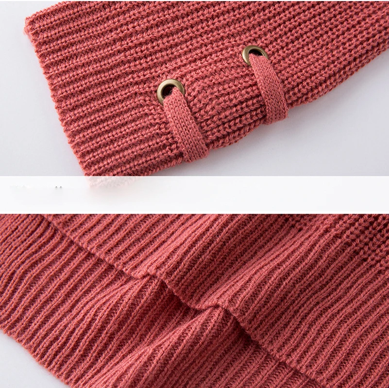 Сексуальный вязаный свитер на шнуровке с v-образным вырезом женский