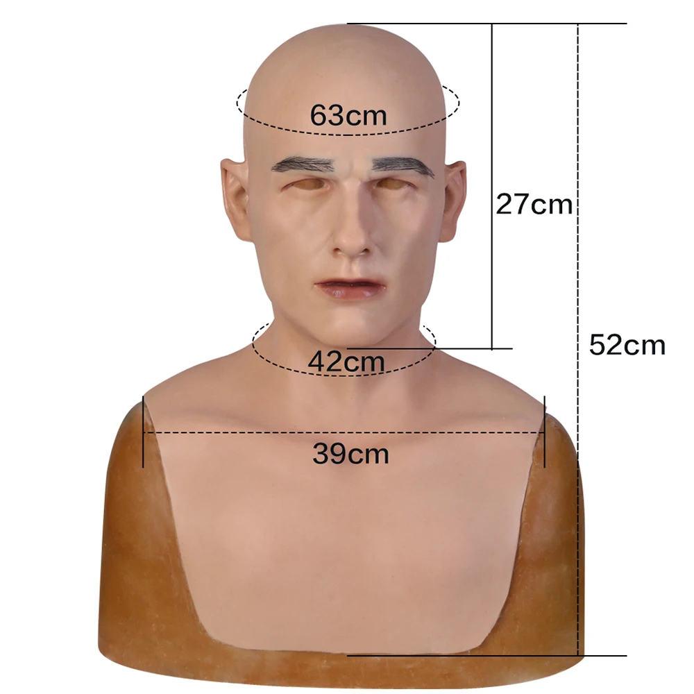 

U-CHARMMORE Realistic Silicone Cosplay Halloween Soft Silica Gel Mode Handmade Party Headgear Props Male Masks Crossdressing