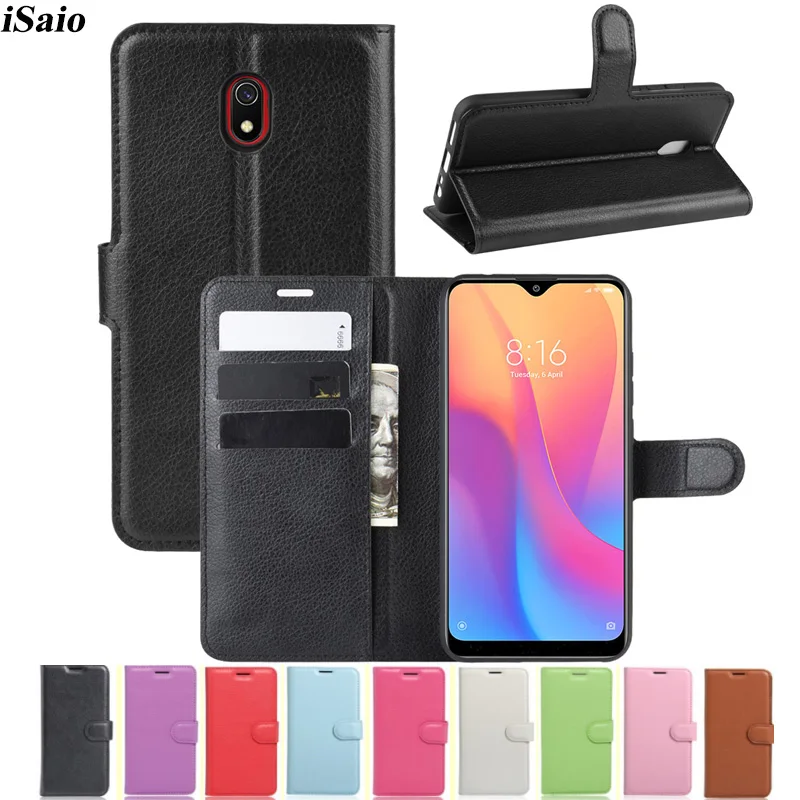 Чехол-бумажник из кожи для Xiaomi Redmi 8A, глобальной версии телефона со складывающейся защитной крышкой.