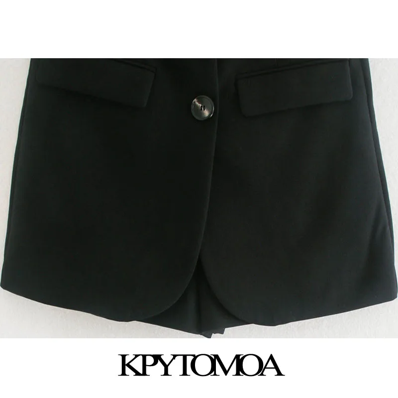 

KPYTOMOA Women 2020 Chic Fashion Double Button Shorts Skirts Vintage High Waist Office Wear Female Skort Mujer