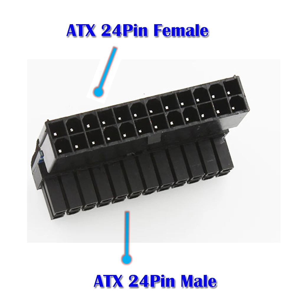 Блок питания ATX 24Pin женский 24pin 90 градусов Мощность адаптер системная плата