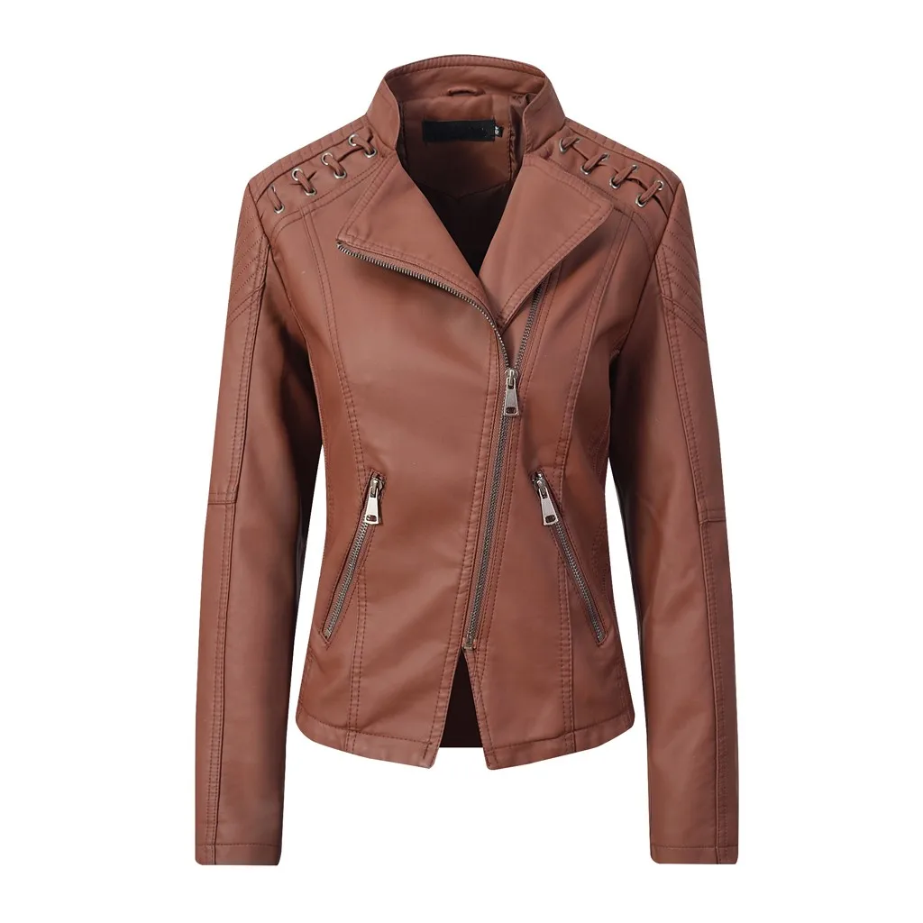 Осенняя Новинка короткая куртка из искусственной мягкой кожи женская модная на