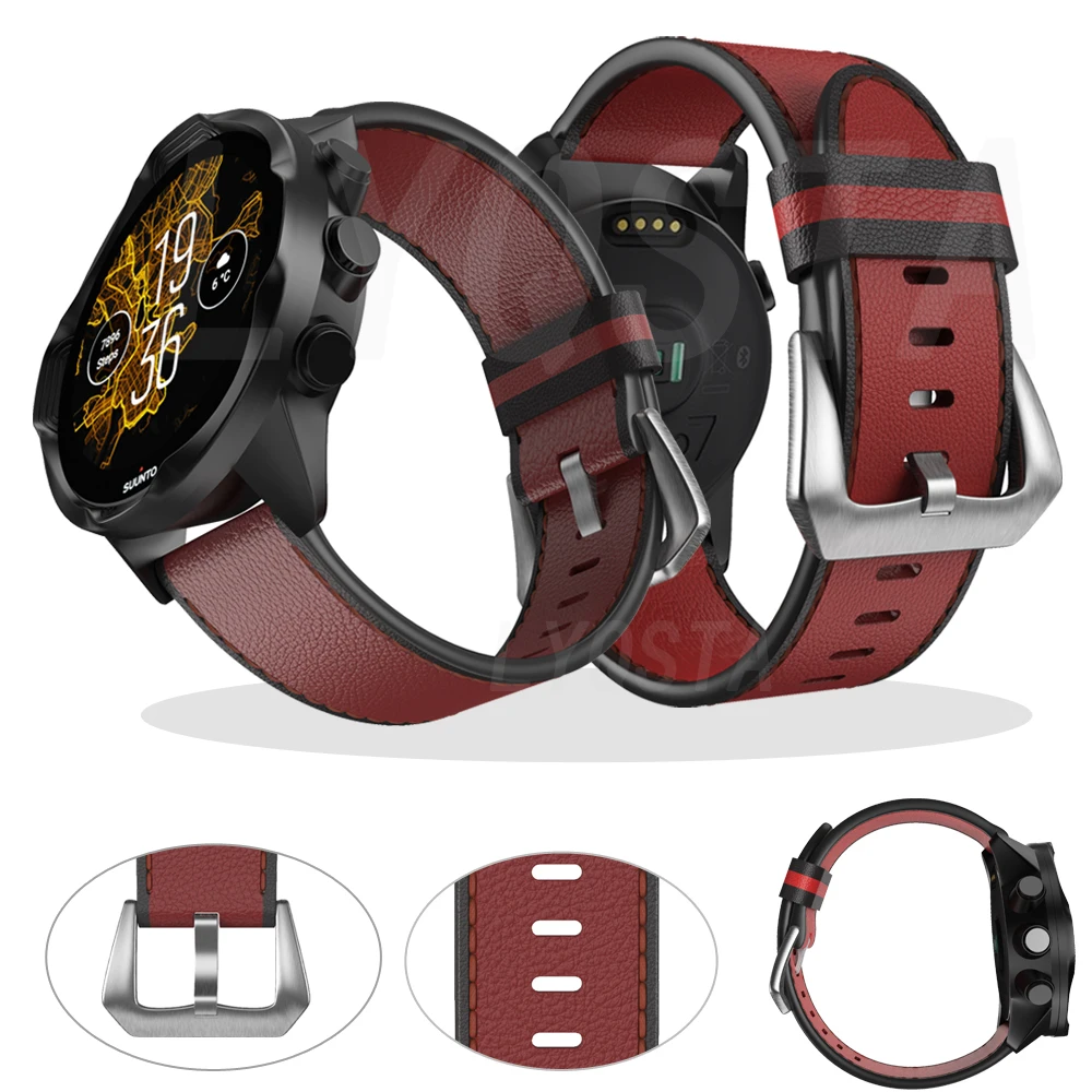 

Hot Sell Genuine Leather Strap for Suunto Spartan Sport Wrist HR Women Men Universal Watchband Bracelet for Suunto 9/9 Baro/D5