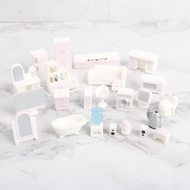 

Миниатюрная мебель для кукольного домика, миниатюрный кукольный домик, набор игрушек, аксессуары для телевизора, кухни, домашнего холодиль...