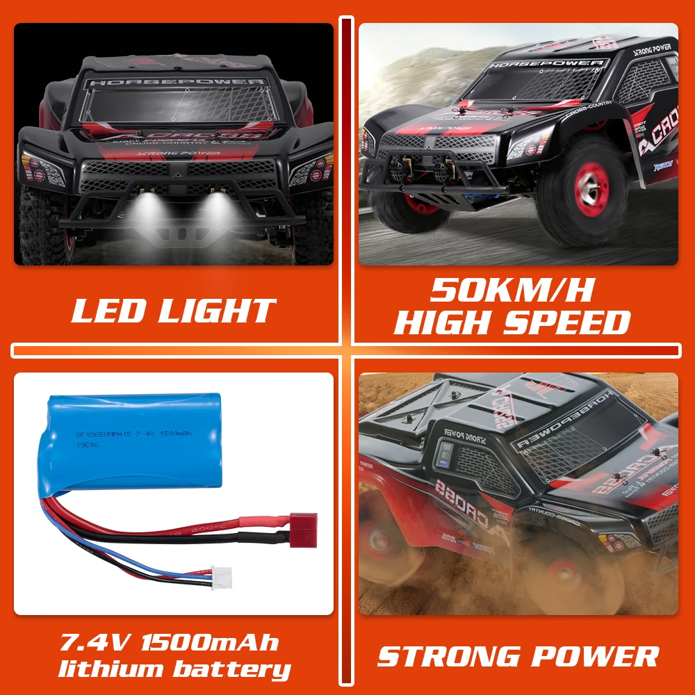 Wltoys 12423 1/12 Радиоуправляемая машина 50 км/ч 2 4G 4WD электрическая высокоскоростная