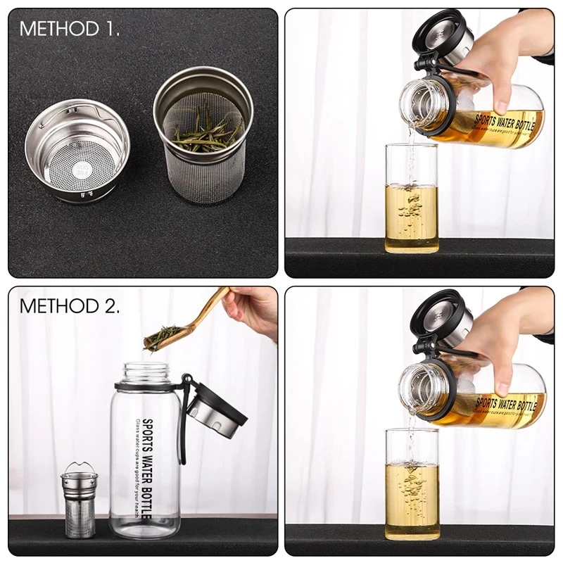 Новые спортивные бутылки для воды заполняющие чай стеклянная бутылка на