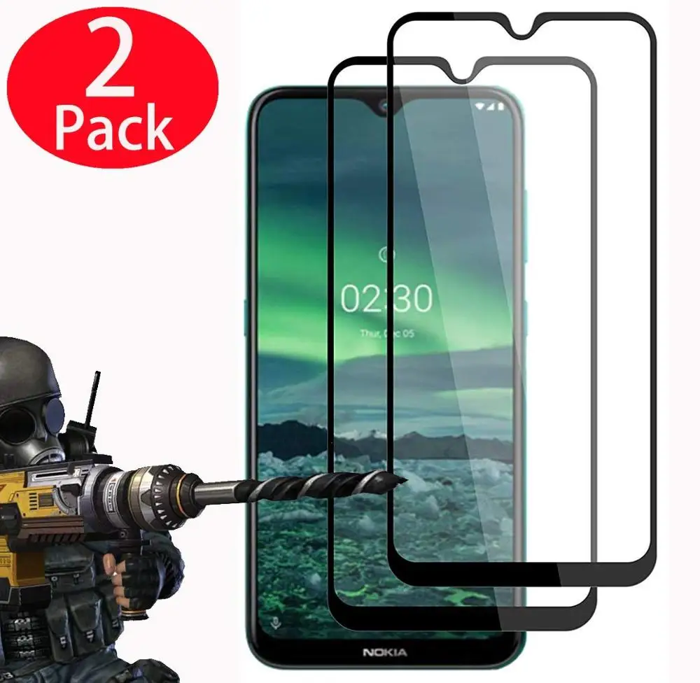 

2PCS Full Coverage Tempered Glass For Nokia 2.3 Screen Protector Protective Film For Nokia 2.3 TA-1211 TA-1214 TA-1206 TA-1209