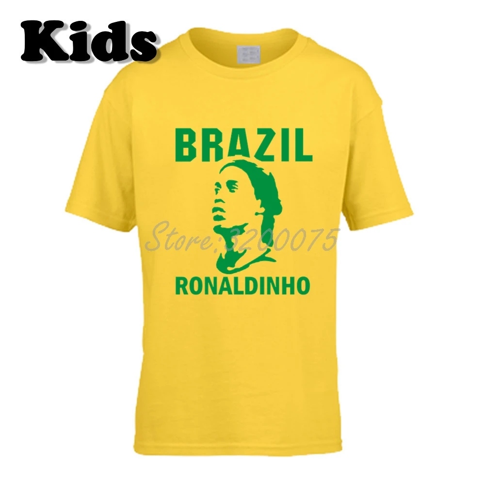 13 Детская футболка Ronaldo De Assis Moreira Ronaldinho 10, Бразильская Легенда Футболка с круглым вырезом для мальчиков и девочек W19032911 - Цвет: 13
