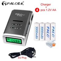 palo 4pcs aa rechargeable battery aa ni mh 1 2v battery 2a battery with lcd display battery charger aa battery for camera