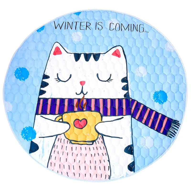 

2020 New Summer Green Kids Carpet Round 150*150cm Baby Play Mat Car Climb Pad Patchwork Picnic Blanket Antislip Tapetes Boy Girl