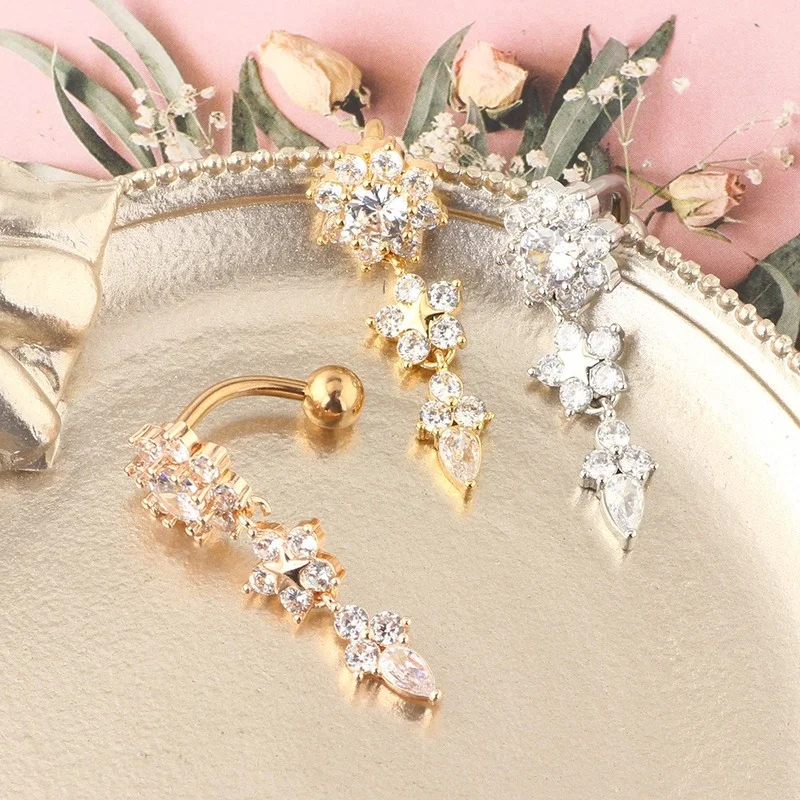 Женское кольцо для пирсинга пупка из нержавеющей стали |