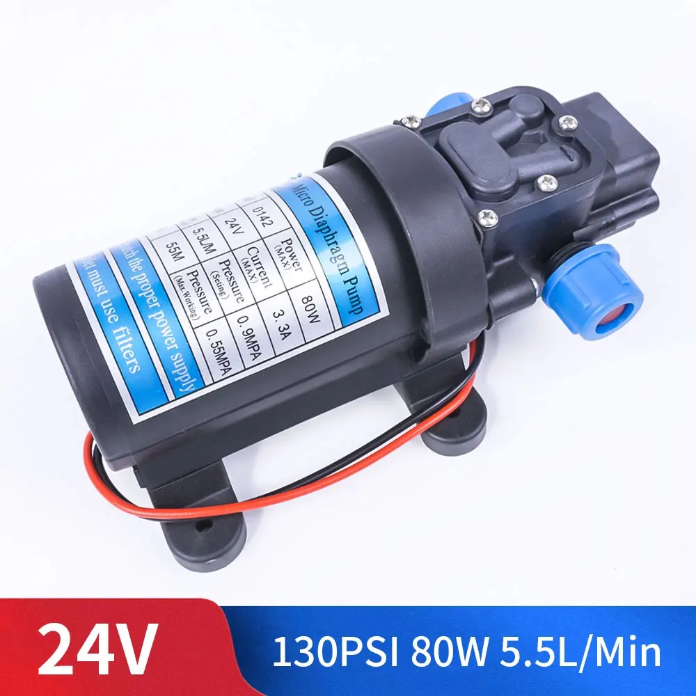 return valve type DC 12 В 80 Вт 130PSI 5.5L/мин Электрический водяной насос высокого давления мембранный Водяной насос автоматический переключатель для сада - Напряжение: return valve type