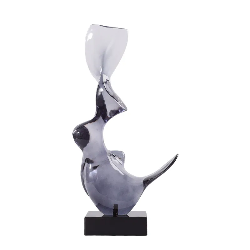 

Modern light luxury transparent large sculpture decoration marble base hotel porch villa art jewelry