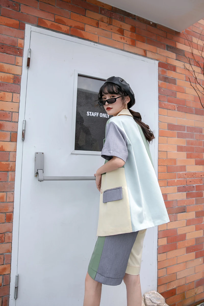 Женский двубортный Блейзер CHEERART летние модные дизайнерские пальто и куртки в