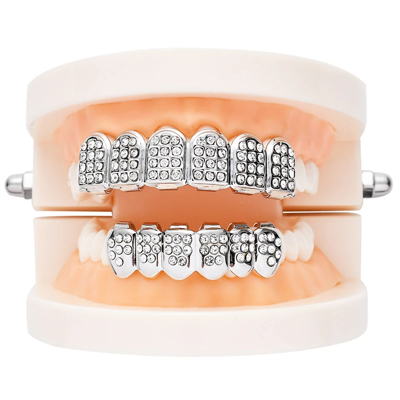 Модный чехол с золотыми зубчиками верхним дном для зубов в стиле хип-хоп