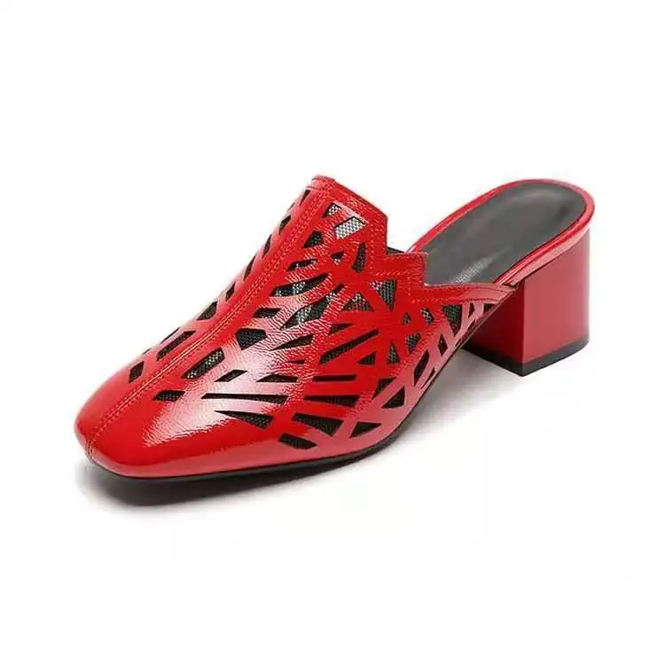 Sandals And Slippers Women's Outer Wear Fashion Ladies Shoes Summer 2021 New Soft Leather Hollow High-quality Women's Slippers