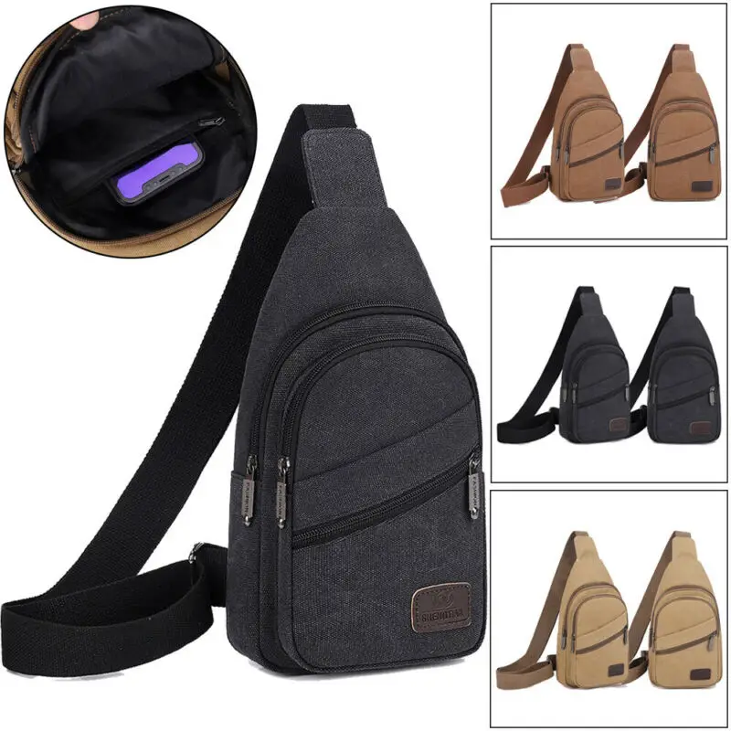 Маленькая мужская нагрудная Сумка-слинг дорожный походный спортивный