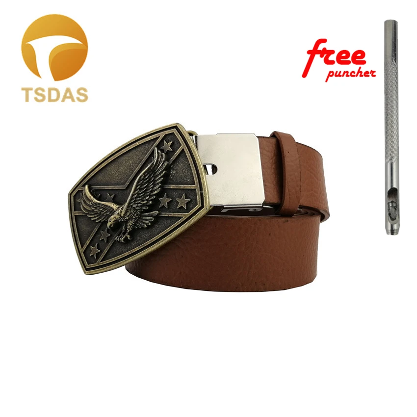 Прямоугольная бронзовая пряжка для ремня с летающим орлом в западном стиле