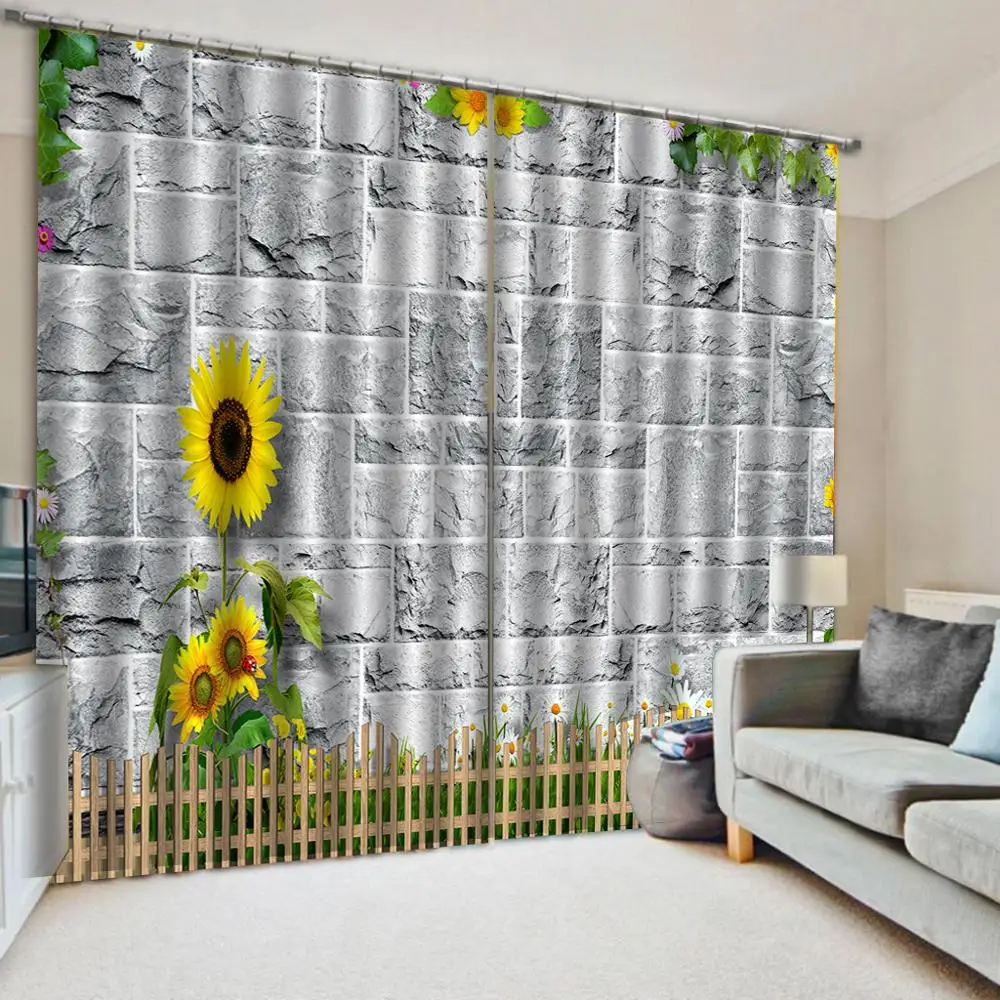 Фото на заказ фотообои из полиэстера цветок белая кирпичная стена принт для