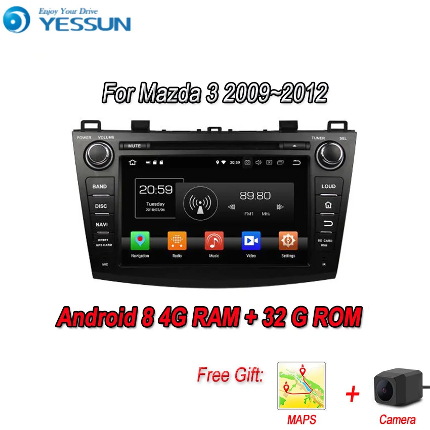 Автомобильный мультимедийный плеер YESSUN Android 8 0 4 Гб ОЗУ для Mazda 3 BL 2009 ~ 2012 GPS