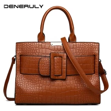 2019 Luxury Handbags Women Bags Crocodile Leather Bags For Women Designer Brand Famous Ladies Hand Bags Vintage Tote Bags Female