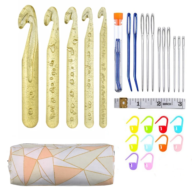 

Large Crochet Hooks Set Knitting Needle Weave Craft Yarn Sewing Tool,Big Eye Blunt Needles,12mm-25mm Crochet Needles