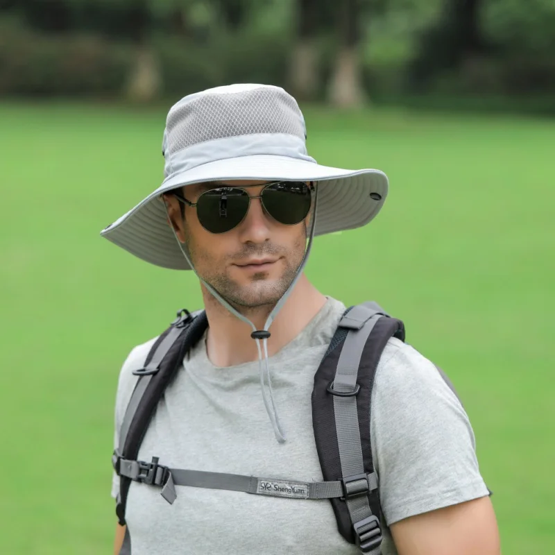 

Men Fishing Hats Outdoor Soprts Camping Hiking Hunting Caps Breathable Sun Hat Bucket Flap Cap Cycling Wide Brim Cap