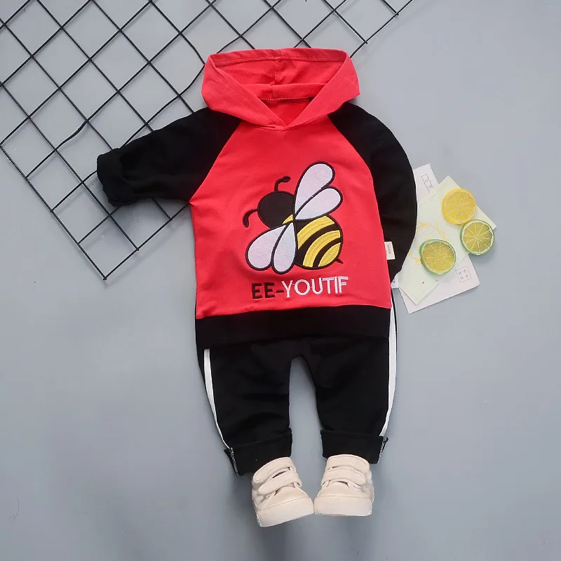 

Fashion Girls Baby Boys Spring Autumn Cartoon Clothes Children Casual Hoodies Pants 2Pcs/Sets Kids Patchwork Cotton Tracksuit