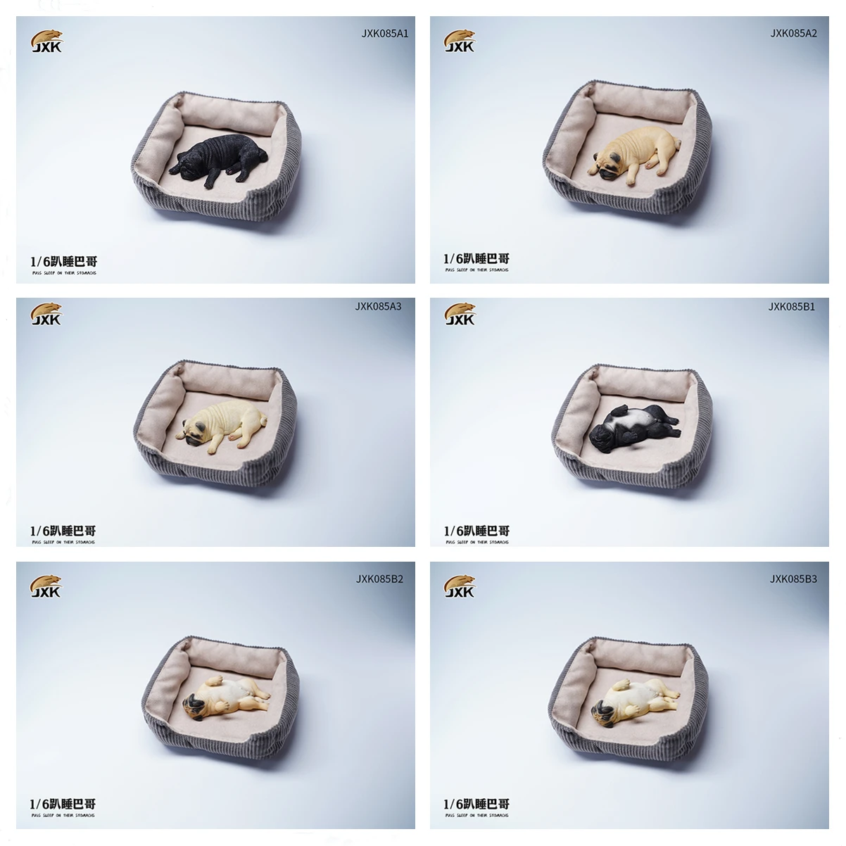 JXK 1/6 милая восстанавливающая домашняя собака в виде мопса мини-модель фигурка