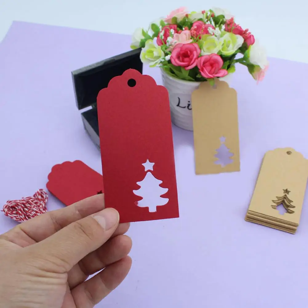 Рождественский Подарочный ярлык этикетки крафт бумага открытка с пожеланиями