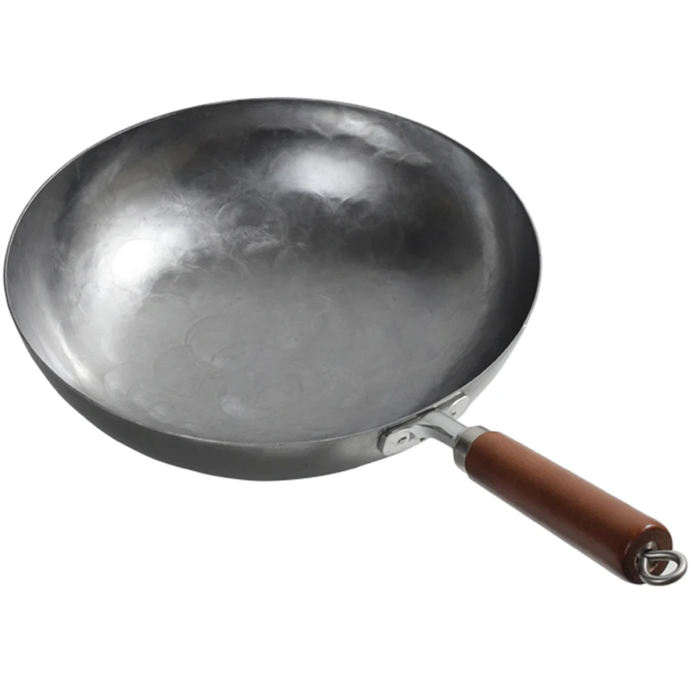 

Вок бытовой вок с деревянной ручкой вок Китайский традиционный железный вок мелкий Железный вок и деревянная антипригарная кухонная посуд...