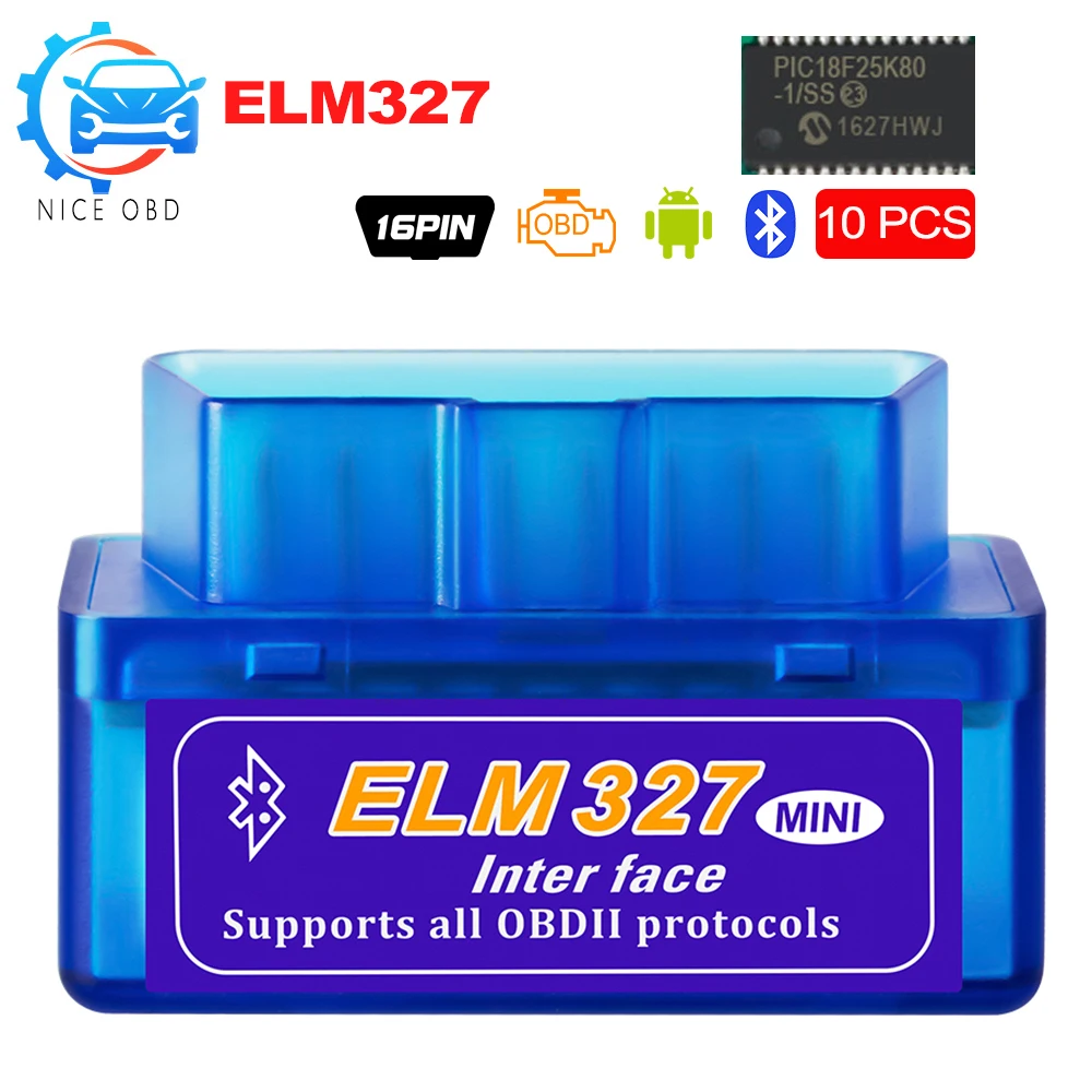 Чип PIC1825K80 Super Mini ELM327 OBD 2 Bluetooth сканер ELM 327 V1.5 OBD2 диагностический инструмент с