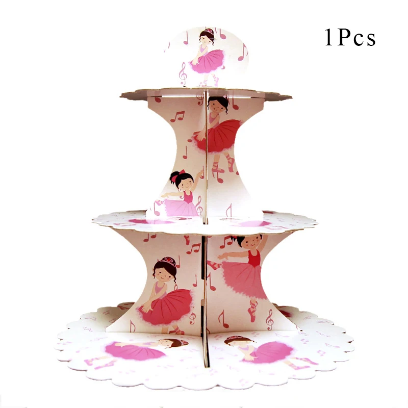 Cake stand x 1 Балерина танцор балета тема вечерние украшения посуда бумажный стаканчик, тарелка, шляпа, детский душ, воздушные шары для девочек на день рождения - Цвет: Cake stand x 1