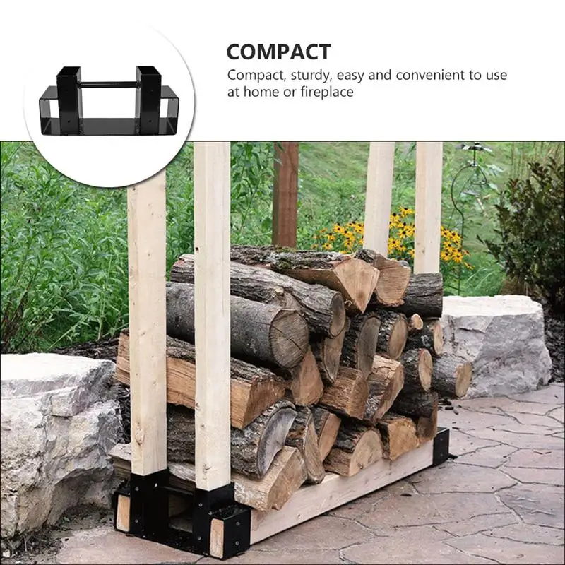 

1pc Durable Helpful Iron Practical Firewood Log Holder Firewood Storage Rack Firewood Shelf Storage Stand for Fireplace