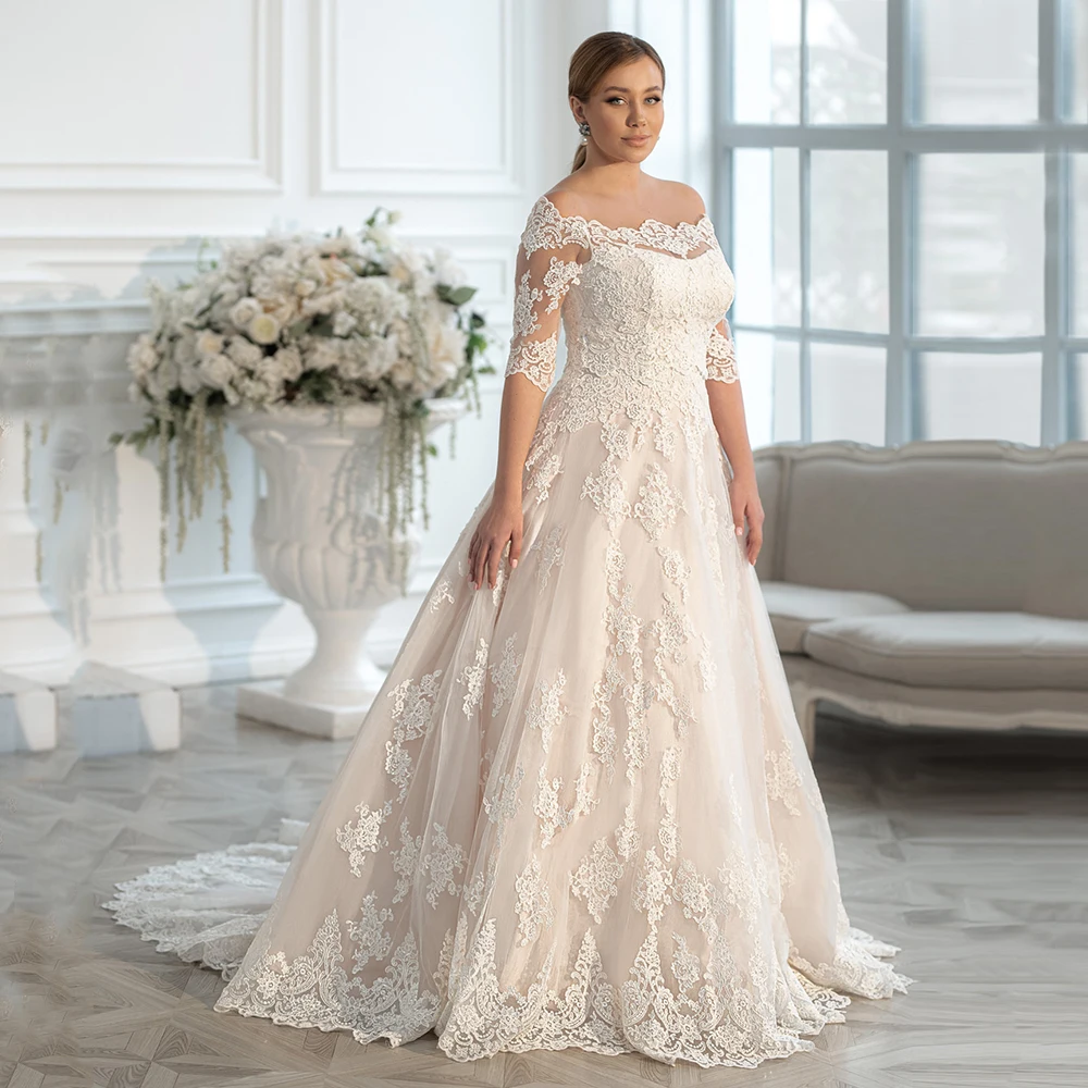 

Elegant 2 in 1 Wedding Dress Detachable Half Sleeves Variable Bridal Gown For Woman Strapless Plus Size Tulle свадебное платье