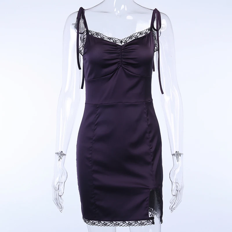 

Club Sexy Lace Up Backless V-Neck Gothic Dress Women 2021 Summer Streetwear Black Tight Party Woman Mini Dresses Vestidos