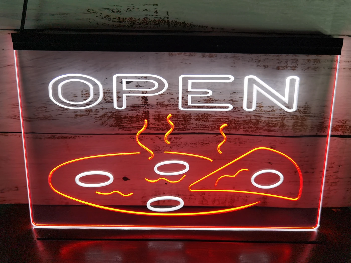 

SS056 OPEN Pizza Display Cafe NEW Dual Color LED Neon Sign