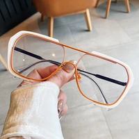 irregular polygon orange purple sunglasses for women vintage alloy oversized clear eyeglasses female elegant sexy shades 2021