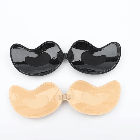 Self Adhesive Invisible Bra Pads Strapless Buckle Silicone Chest Stickers Women Push Up Lift Nipple Cover Bra for Night Dress