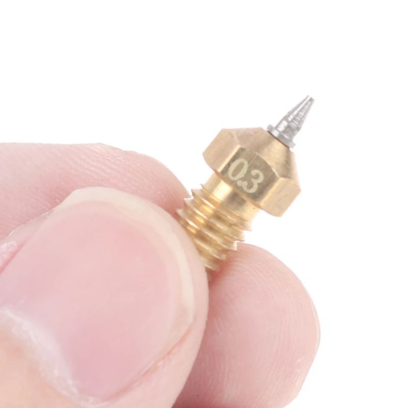 

1PC 3d Printer Nozzle Brass Nozzle M6 Threaded 0.2 0.3 0.4 0.5mm Removable Stainless Steel Tips