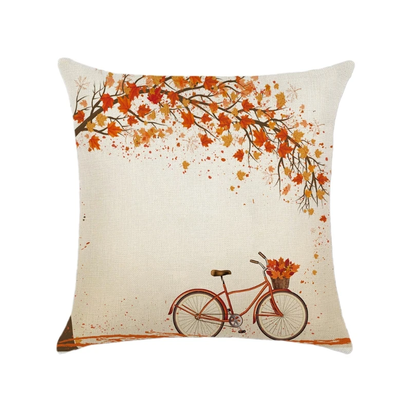 

New Christmas Cushion Covers Set of 4 Cotton Linen Print pillow Covers Decorative