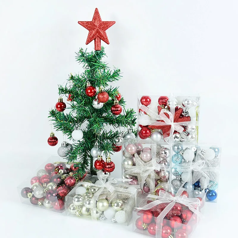 

30Pcs Christmas Tree Decoration Hanging Ball Set Plastic Christmas Ball Ornament Xmas Tree Pendants Wedding Party New Year Decor